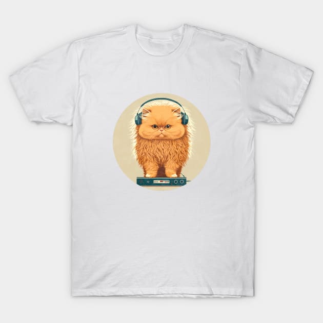 DJ Ginger Persian Cat T-Shirt by JGodvliet